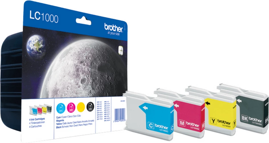 Kartush boje, Brother LC1000VALBP, për inkjet, zi/cian/magenta/e verdhë, multipack 4 copë, blister