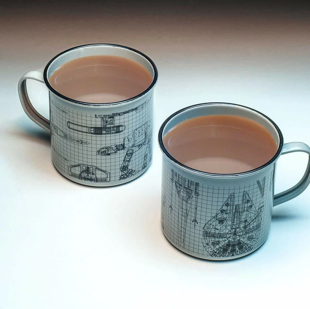 Mug metalik Paladone Star Wars Schematics 9x12x8 cm, argjendtë