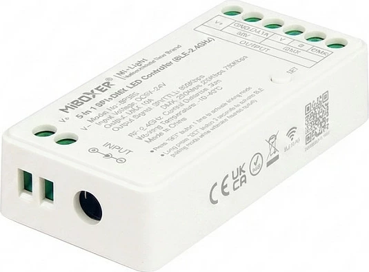 Kontroller LED Miboxer WL5 Matter, 5-në-1, WiFi + 2.4GHz, 12-24V, IP20, i bardhë