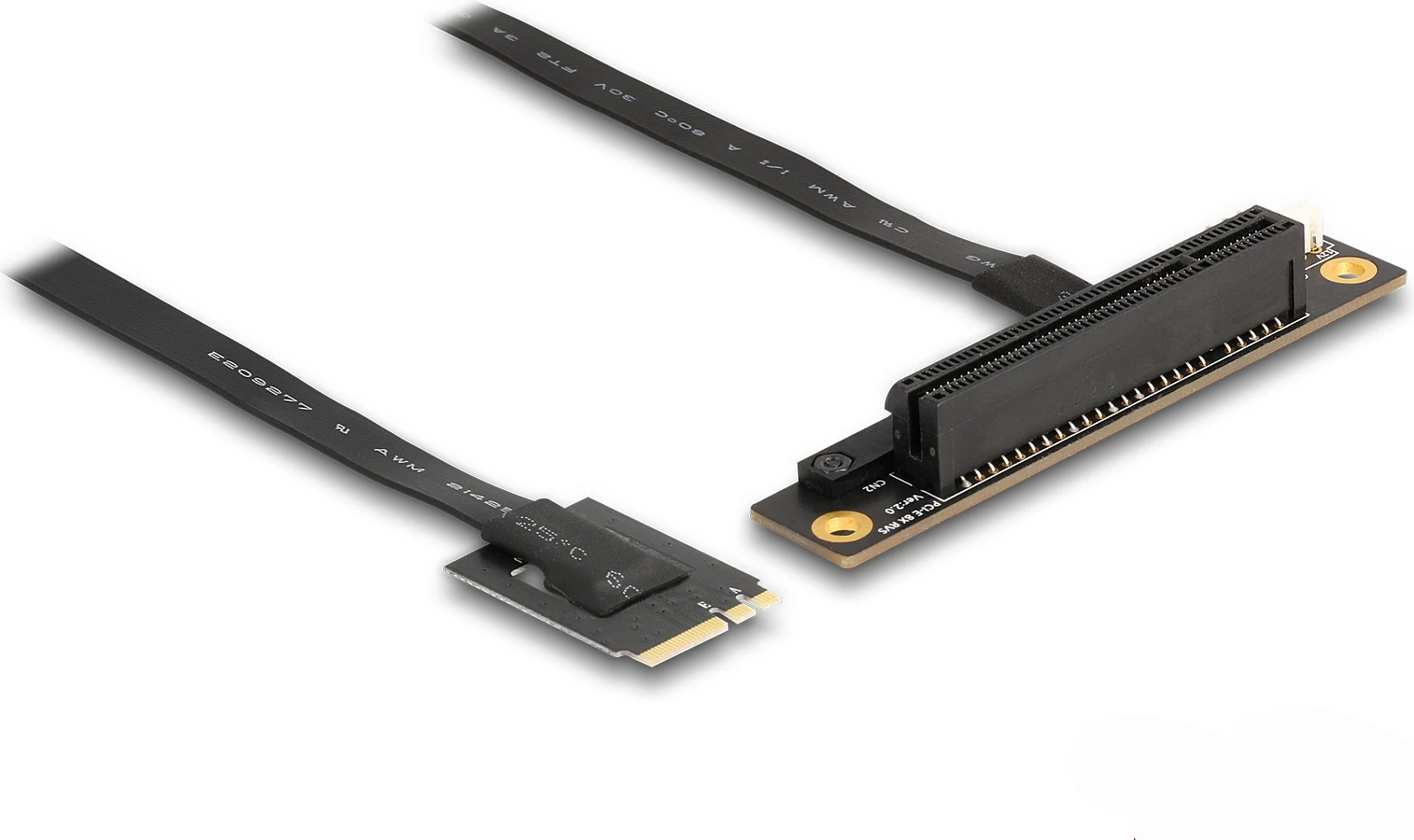 Adapter DeLOCK M.2 Key A+E në PCIe x8 NVMe, PCIe 4.0, kabllo 20 cm