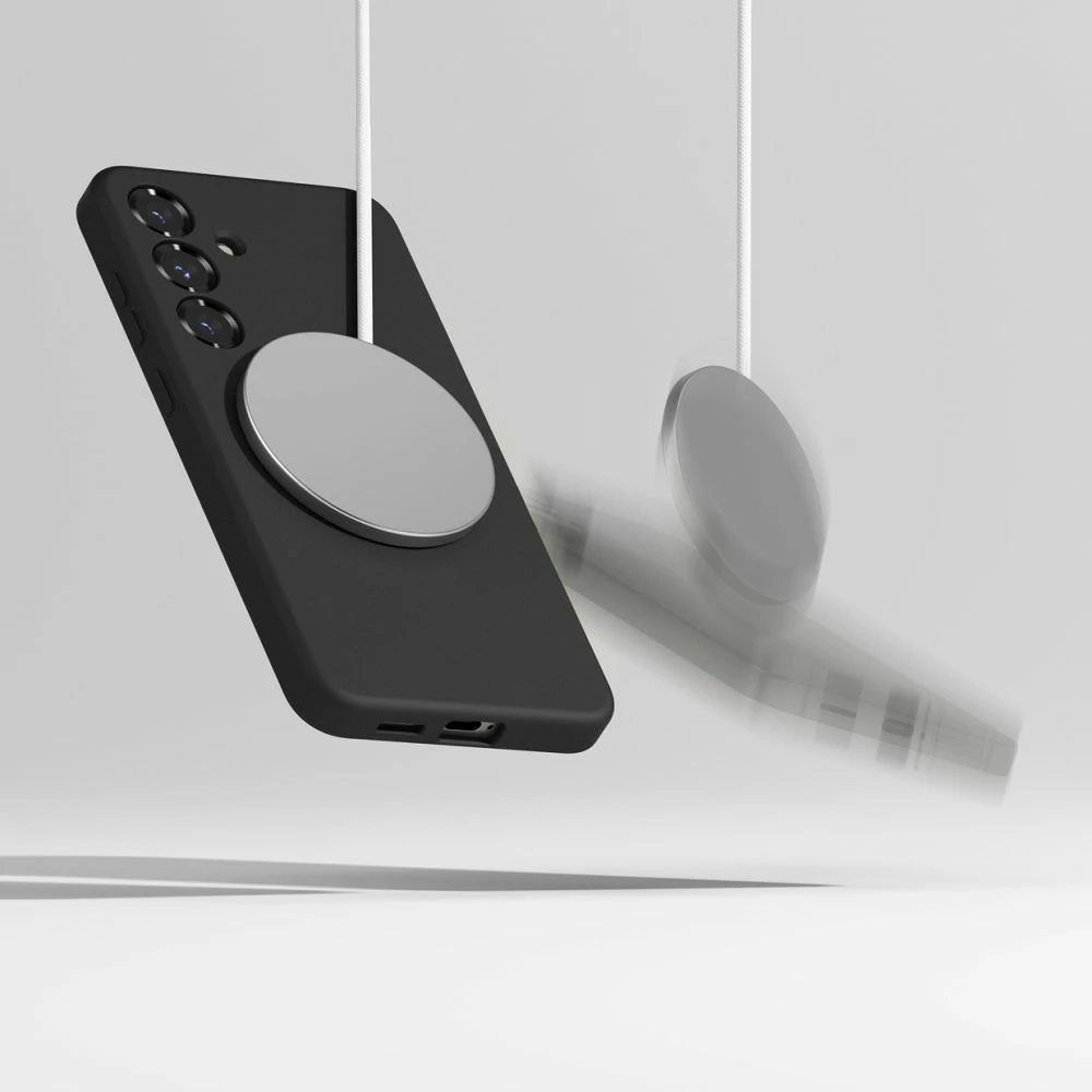 Mbështjellës Ringke Silicone MagSafe për Samsung Galaxy S25+, i zi