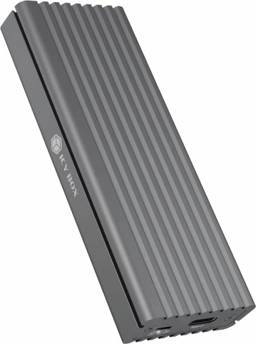 Kasë ekstern për SSD M.2 NVMe ICYBOX IB-1817M-C31, USB-C 3.1 Gen2 10Gb/s, write protection, gri e errët, set me kabllo USB-C në USB-A