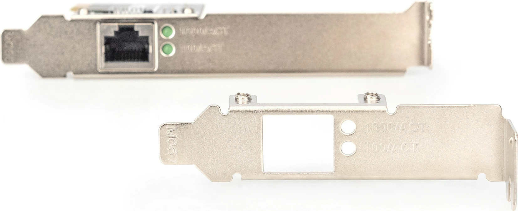 Kartë rrjeti Digitus PCI Express Gigabit, 1x RJ-45, low-profile, ngjyrë argjendtë