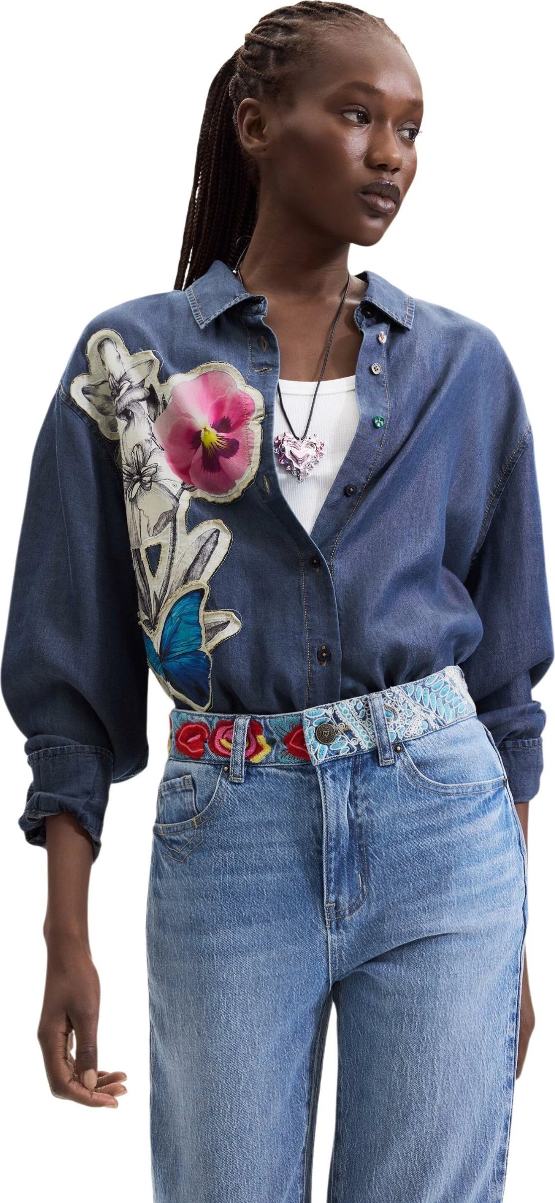 Pantallona xhins për femra Desigual 26WWDD06, të kaltra [Madhësia: M]