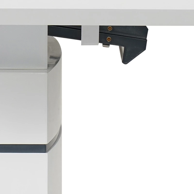 Tavolinë e zgjatshme Darsile Inart, ngjyrë bardhë me gri-karbon, MDF, 140-180x90x76cm