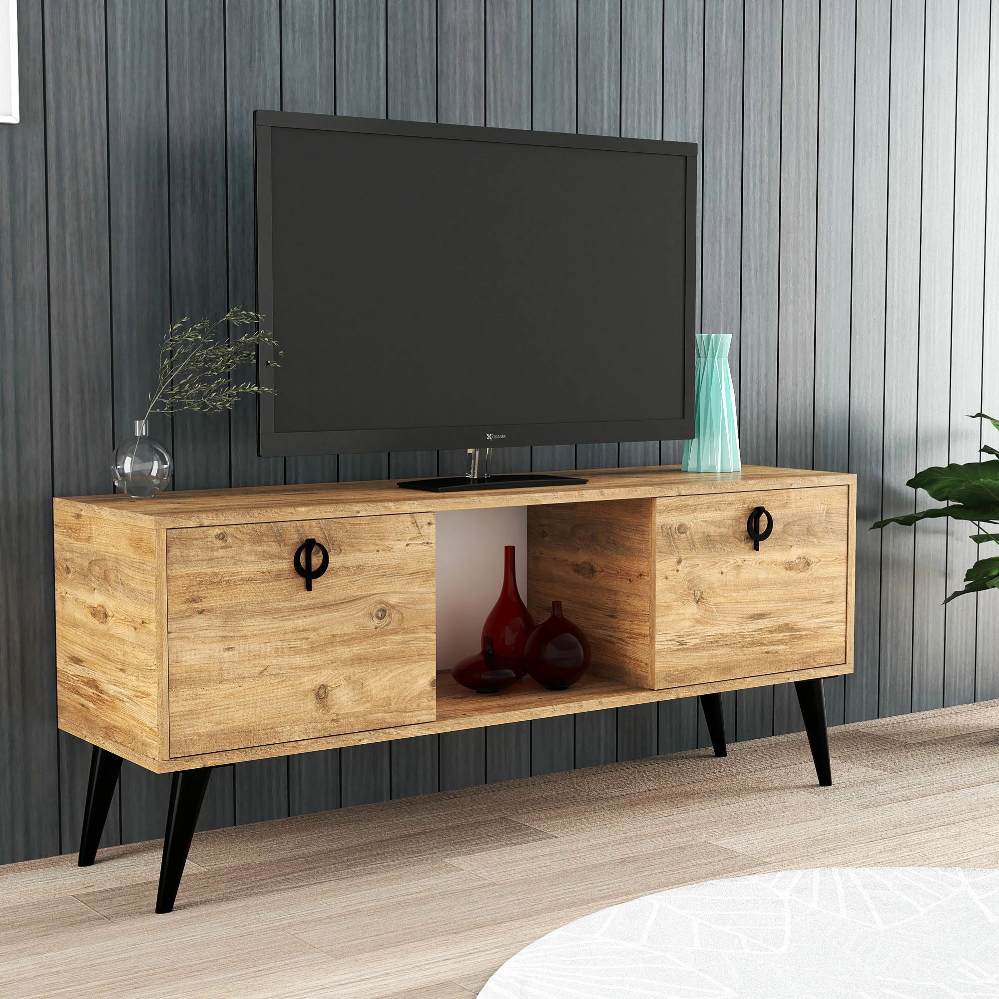 Komodë TV Skye Decor, ngjyrë Atlantic Pine, Kaya