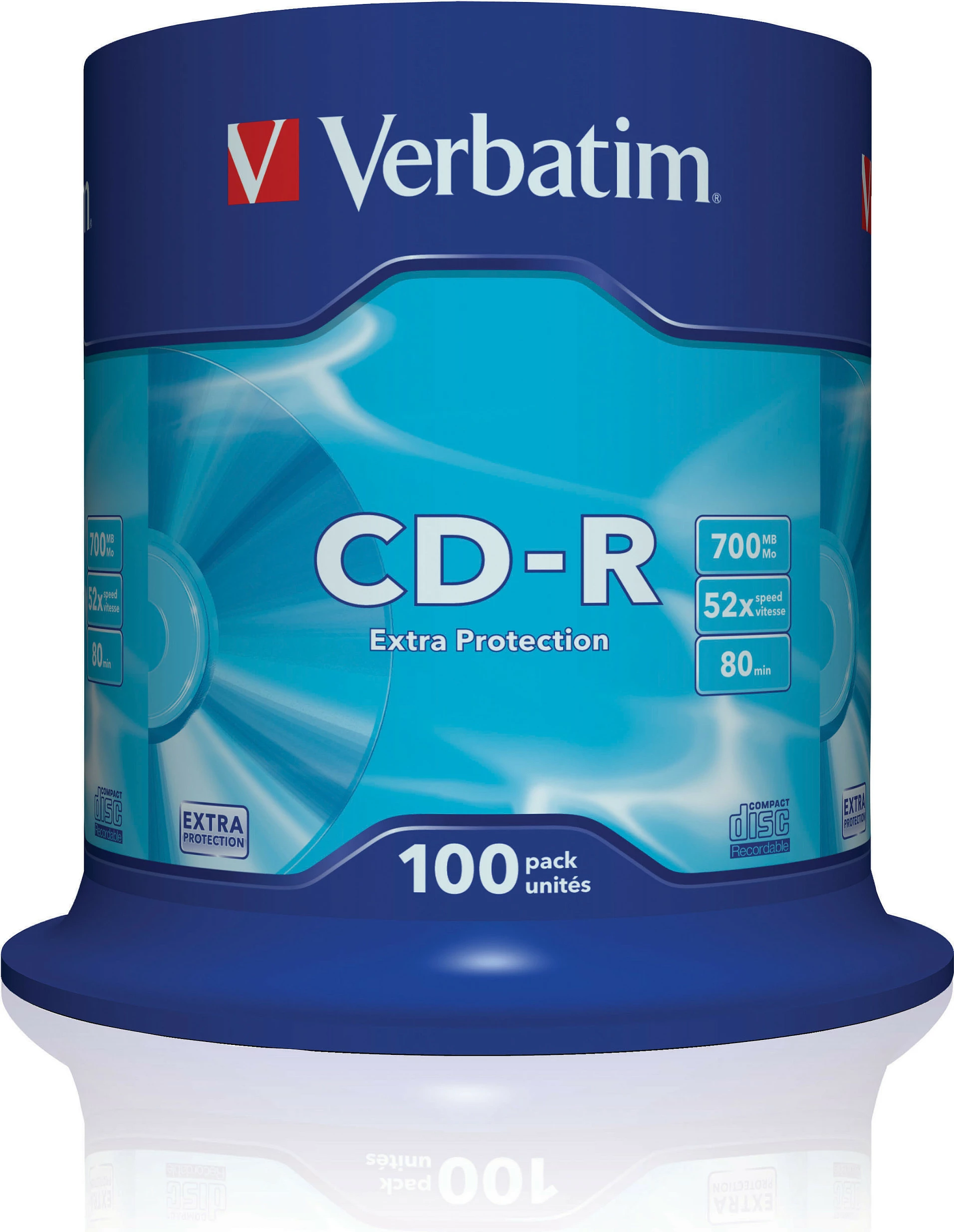 CD-R Verbatim Data Life 700MB 52x, 100 copë