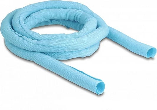 Mëngë e thurur për kabllo DeLOCK, vetë-mbyllëse, rezistente ndaj nxehtësisë, 2 m x 19 mm, blu