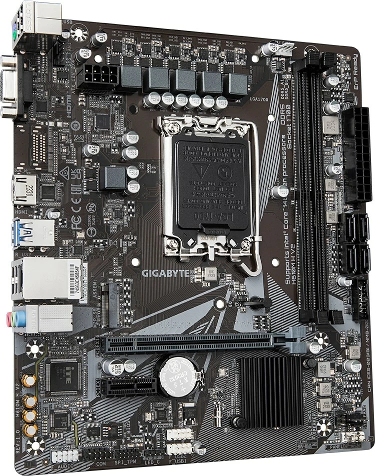 Pllakë amë Gigabyte H610M H V2, Socket LGA 1700, DDR5, M.2, E zezë