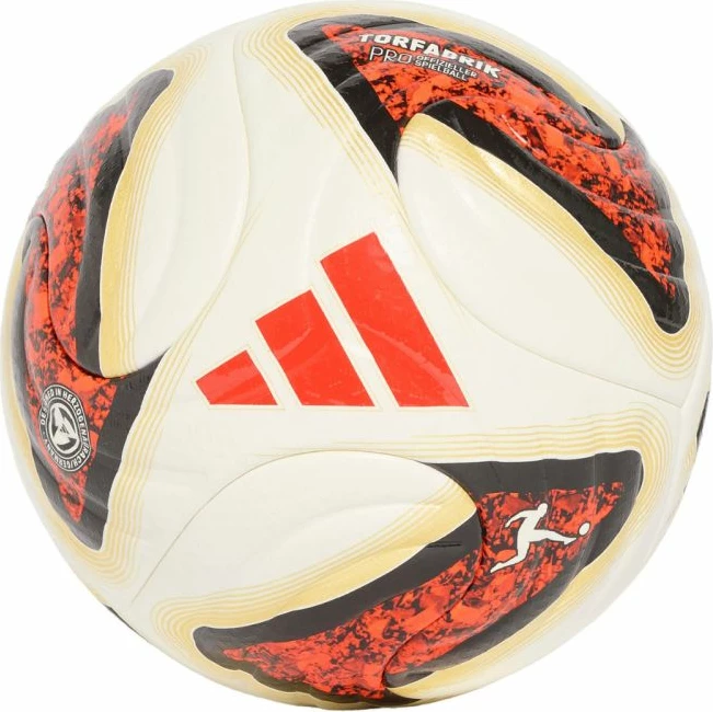 Top futbolli adidas Bundesliga 26/27 Torfabrik Pro KG6037, i bardhë-portokalli-ari