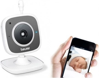 Monitor për bebe BEURER BY 88, Wi-Fi, CareCam, e bardhë/hirtë