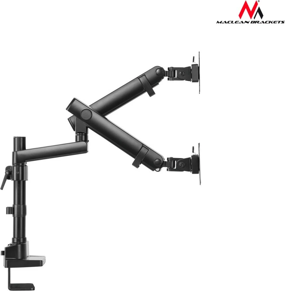 Mbajtëse tavoline për dy monitorë Maclean MC-812, Çelik, E zezë