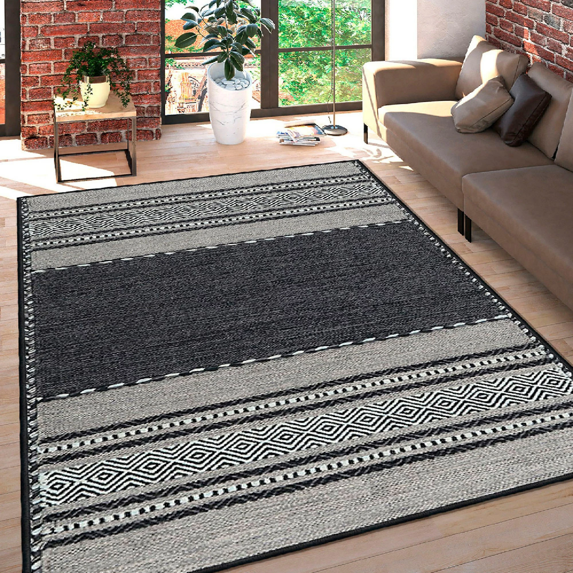 Qilim (50x80) Conceptum Hypnose, Woosonıl132, pambuk, ngjyrë bardhë, gri, e zezë