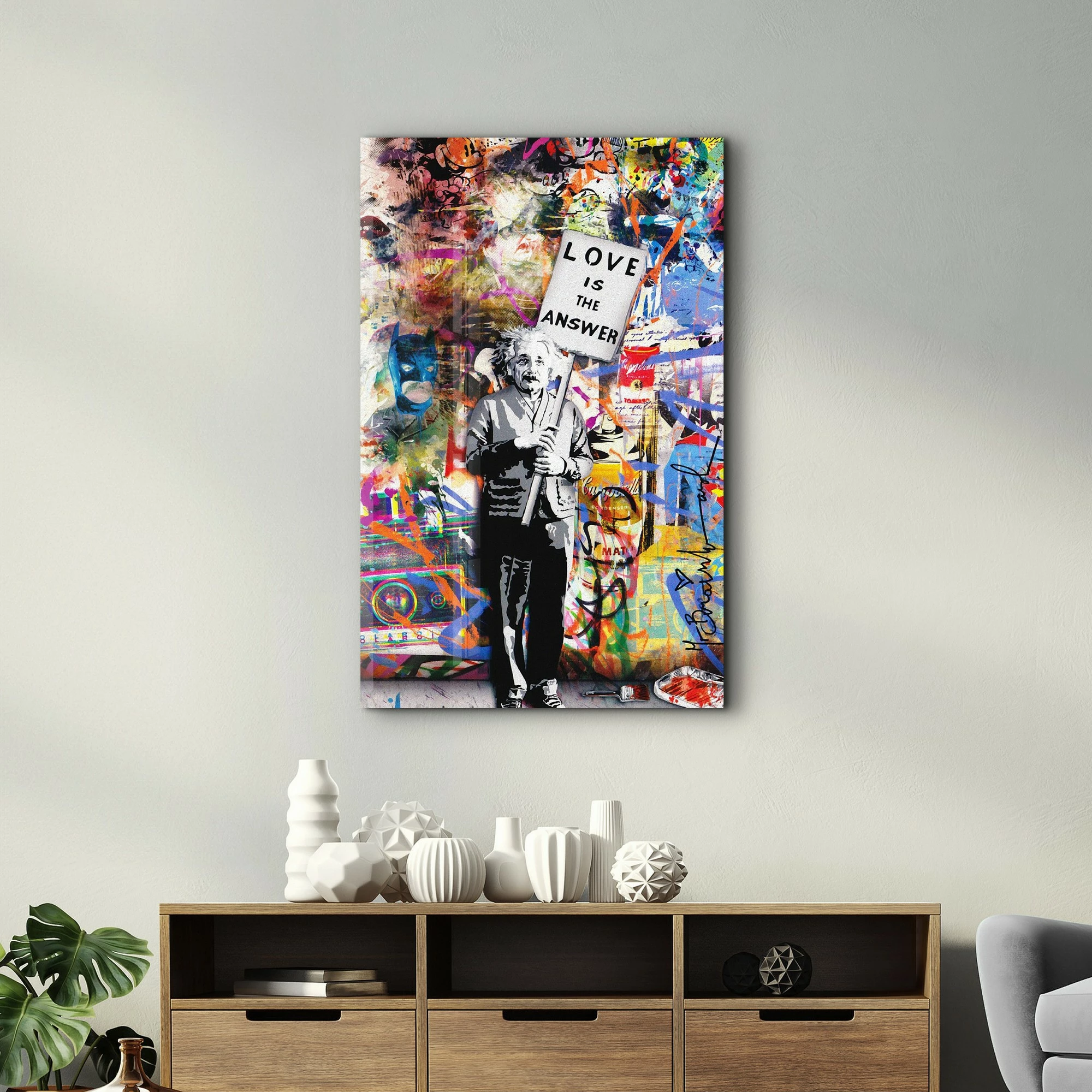 Pikturë dekorative prej xhami të temperuar, shumëngjyrëshe, Wallity VFT-3028, 46x72cm