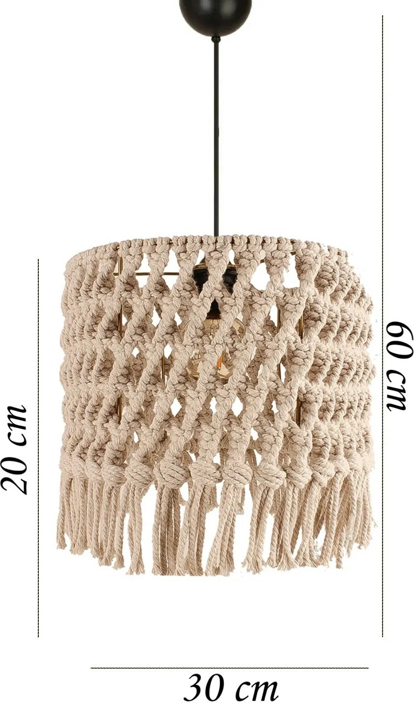Llambë tavani Opviq, macrame, krem, YL662