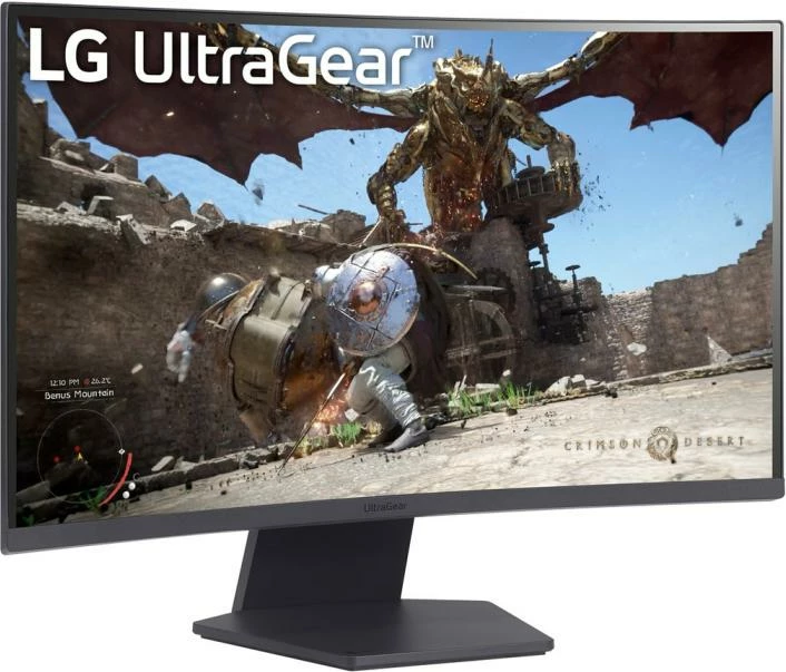 Monitor gaming LG UltraGear 27GS60QC-B 27" QHD 2560x1440 180Hz 1ms GtG i lakuar 1000R ngjyrë e zezë