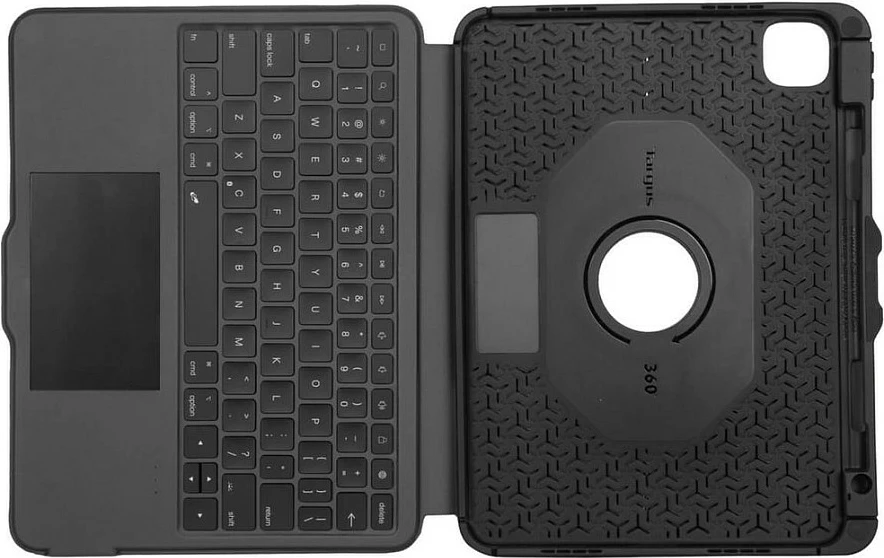 Mbështjellës me tastierë Bluetooth Targus VersaVu, me trackpad, backlight, USB-C, për iPad, i zi