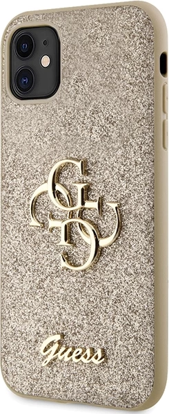 Mbështjellës Guess GUHCN61HG4SGD për iPhone 11/XR, Glitter Script Big 4G, Ari