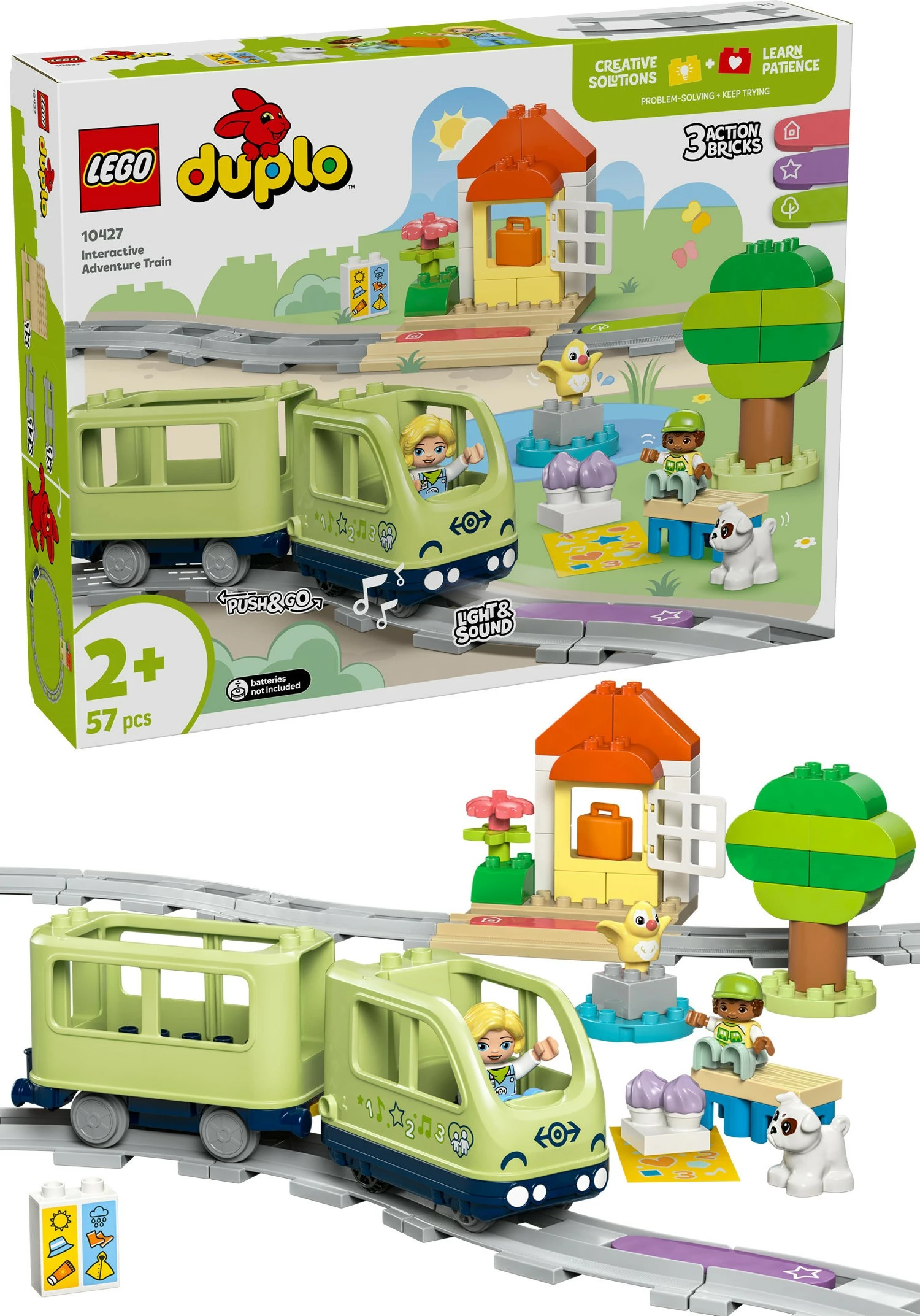Set ndërtimi LEGO DUPLO 10427, tren interaktiv, 57 pjesë, shumëngjyrësh