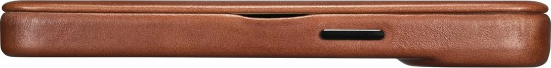 Mbështjellës iCarer Oil Wax Premium Leather Folio për iPhone 14 Plus, MagSafe, kafe