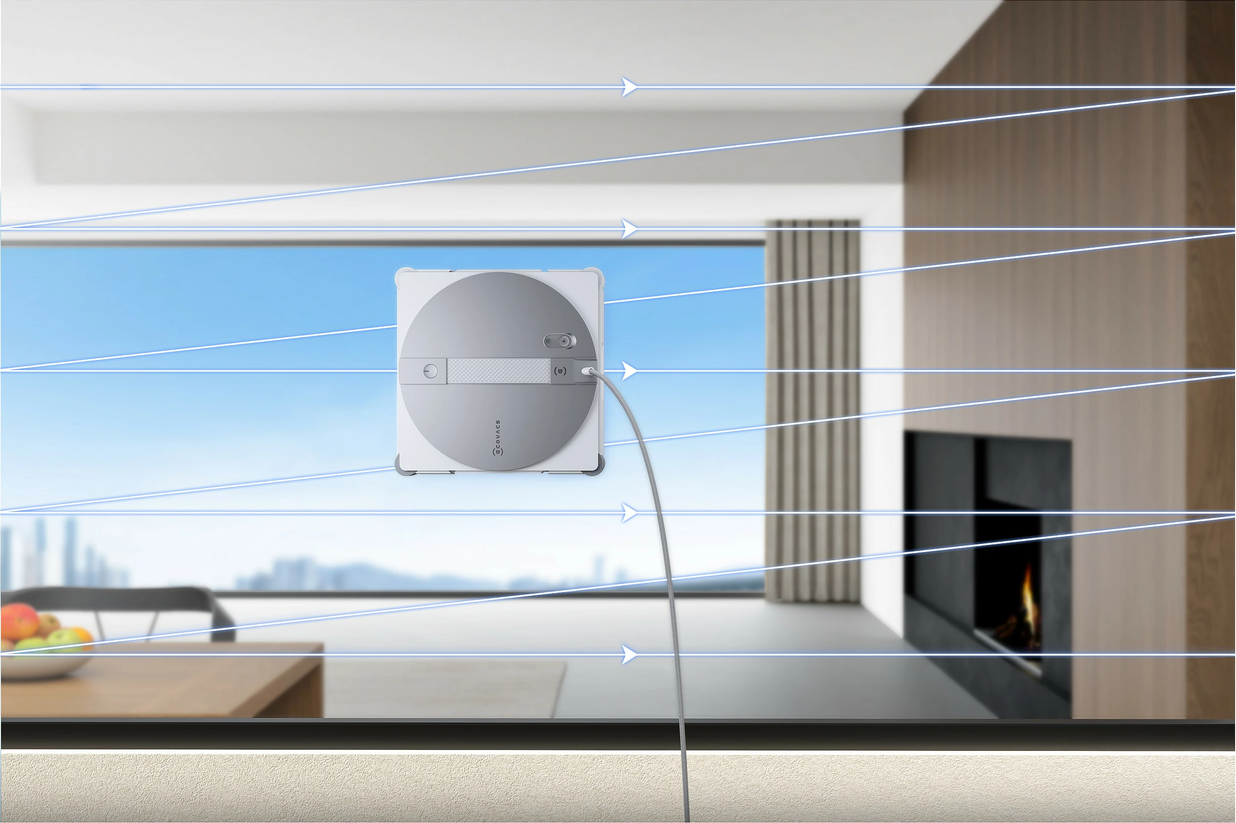 Robot pastrues dritaresh ECOVACS WINBOT W3 OMNI, 8000 Pa, 95 W, argjend/bardhë