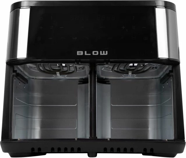 fryer me ajër të nxehtë BLOW 2500W 9L, dy dhoma, e zezë/inoks