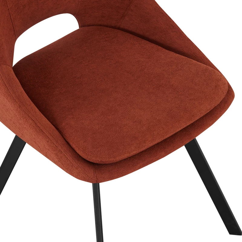 Karrige Initiate, set prej 2 copash, material stof terrakote, këmbë metalike të zeza, 48x57x85cm