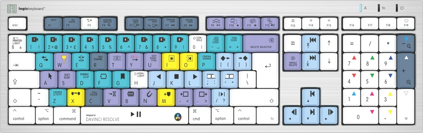Tastierë Logickeyboard LKB-RESC-CWMU-UK, full-size, me kabllo, USB, QWERTY, argjend