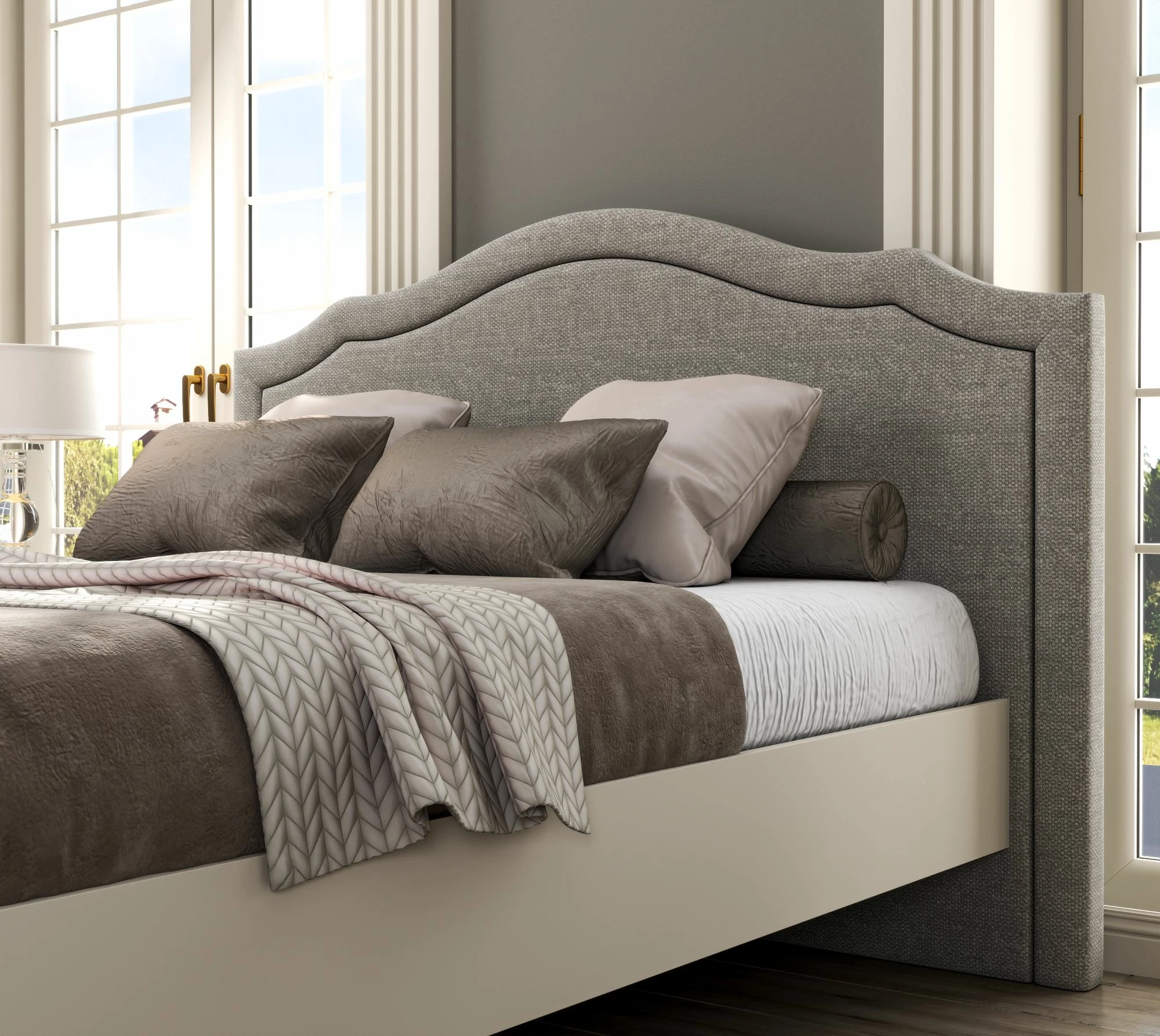 Krevat dopio Skye Decor, krem, lis, gri, FRN-21019