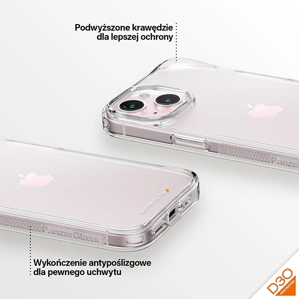 Mbështjellës PanzerGlass HardCase me D3O për iPhone 15/14/13, Transparent
