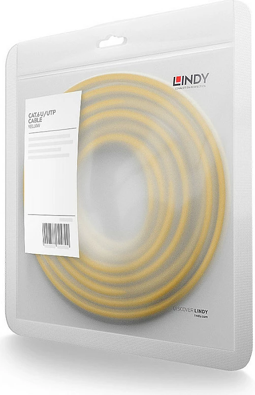 Kabllo rrjeti LINDY Cat6 U/UTP 3m RJ-45, e verdhë