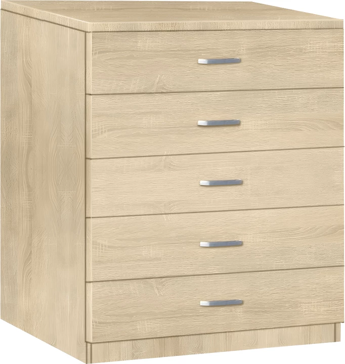 Komodë me pesë sirtarë, ngjyrë natyrale, 80x40x100cm