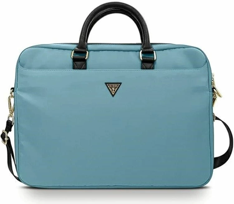 Çantë laptopi Guess Nylon Triangle Logo 16 inç, e kaltër