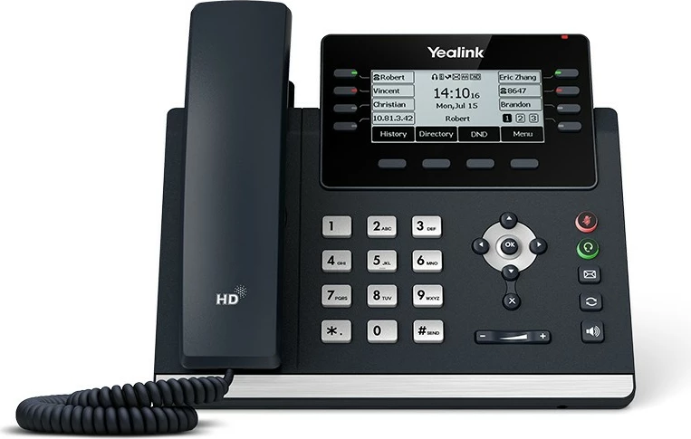 Telefon IP Yealink SIP-T43U, 12 linja, Gri