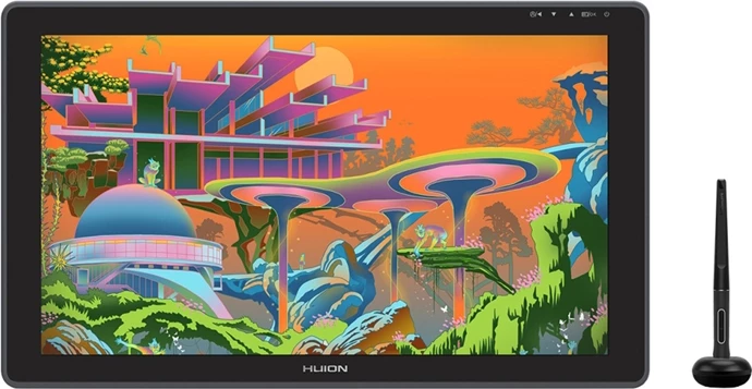 Tablet grafik Huion Kamvas 22 Plus GS2202, 21.5", Full HD, stilolaps PW517, gri e errët