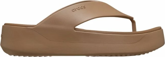 Sandale platforme për femra Crocs Getaway Flip, kafe