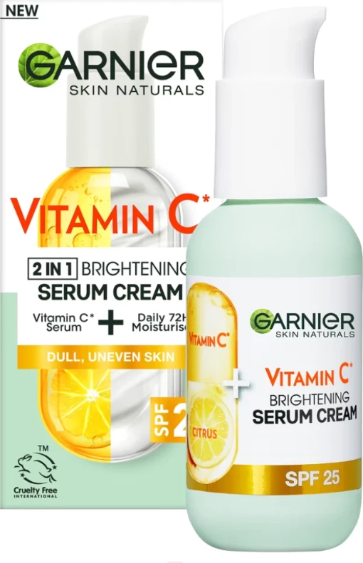 Serum-Krem 2-in-1 Brightening me Vitamin C, SPF 25 Garnier, 50 ml