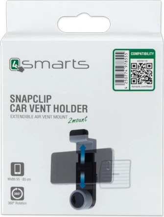 Mbështjellës 4smarts Snapclip, Celular/Navigator, Mbajtës pasiv, Veturë, E zezë