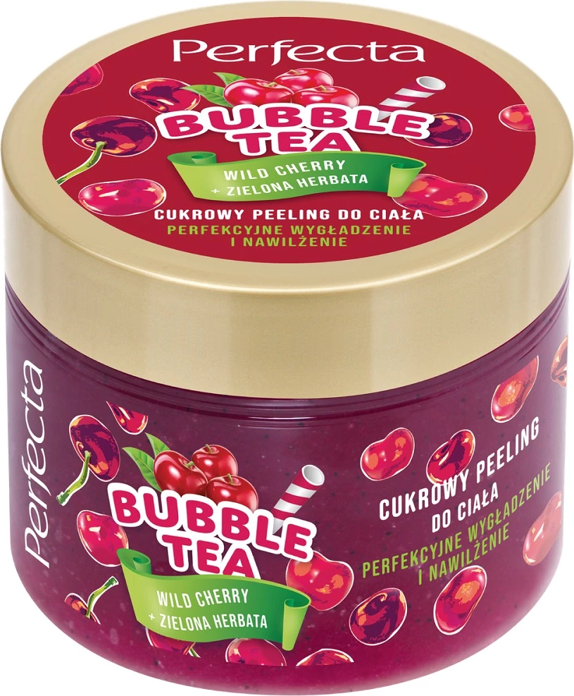 Skrab për trup Perfecta Bubble Tea Sweet Body Scrub Wild Cherry për femra, 300g