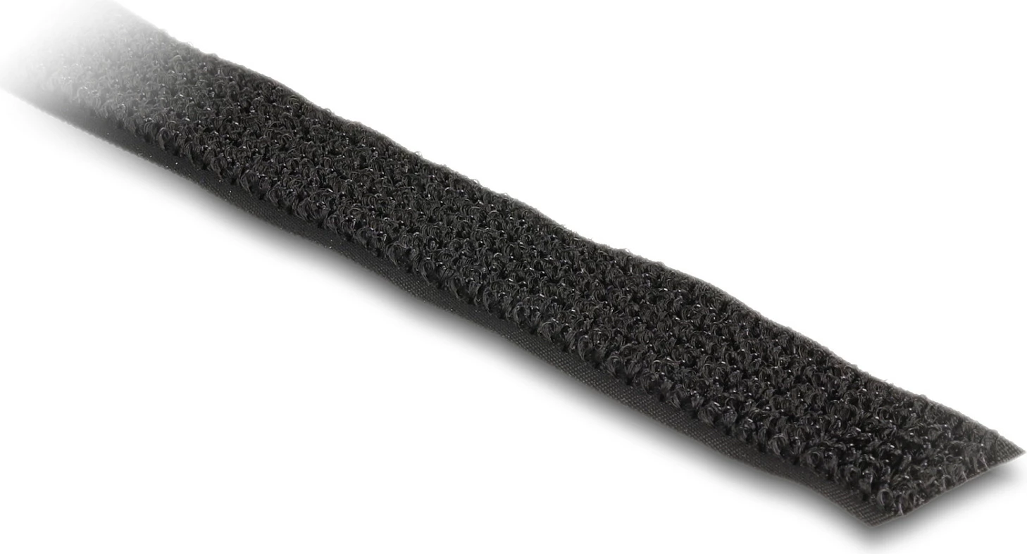 Shirit velkro DeLOCK 5 m x 20 mm, menaxhim kabllosh, i zi