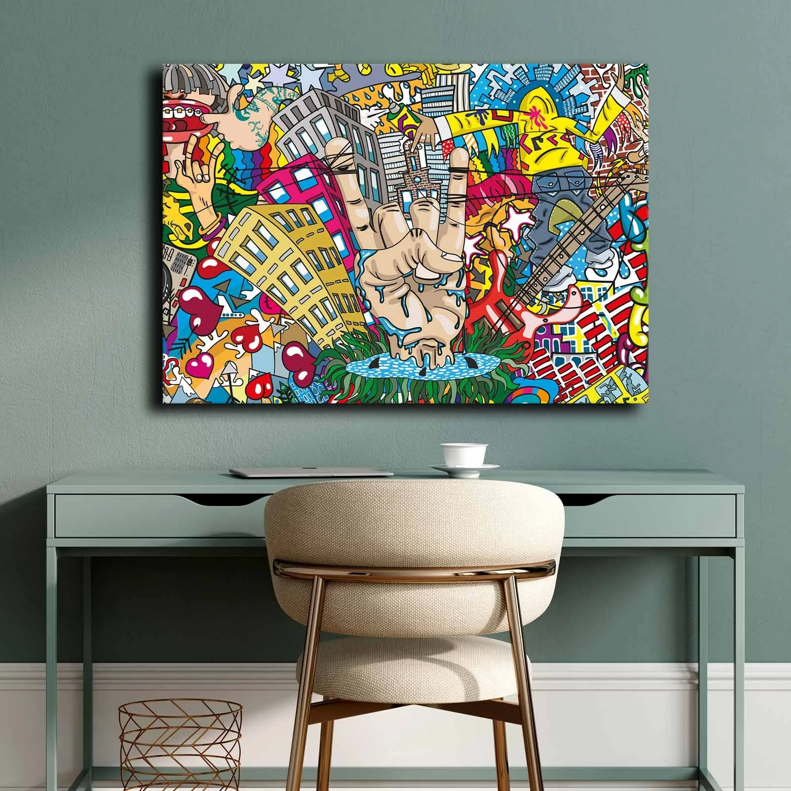 Pikturë dekorative në kanavacë, shumëngjyrëshe, Wallity, 70100POP-012, 70x100cm