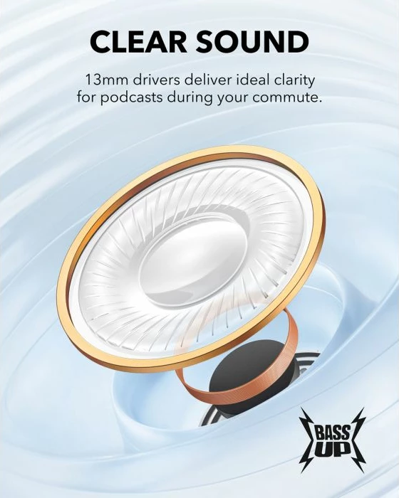 Kufje wireless Anker Soundcore K20i, Bluetooth 5.3, 6h/36h, IPX5, me kuti karikimi, vjollcë