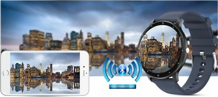 Smartwatch Gravity unisex, zi/kaltër