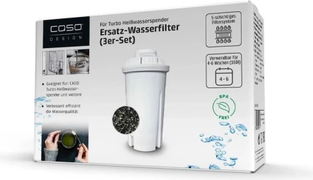 Filter uji zëvendësues CASO 1861, 160 L, për dispenzer të shpejtë uji CASO, i bardhë, set 3 copë