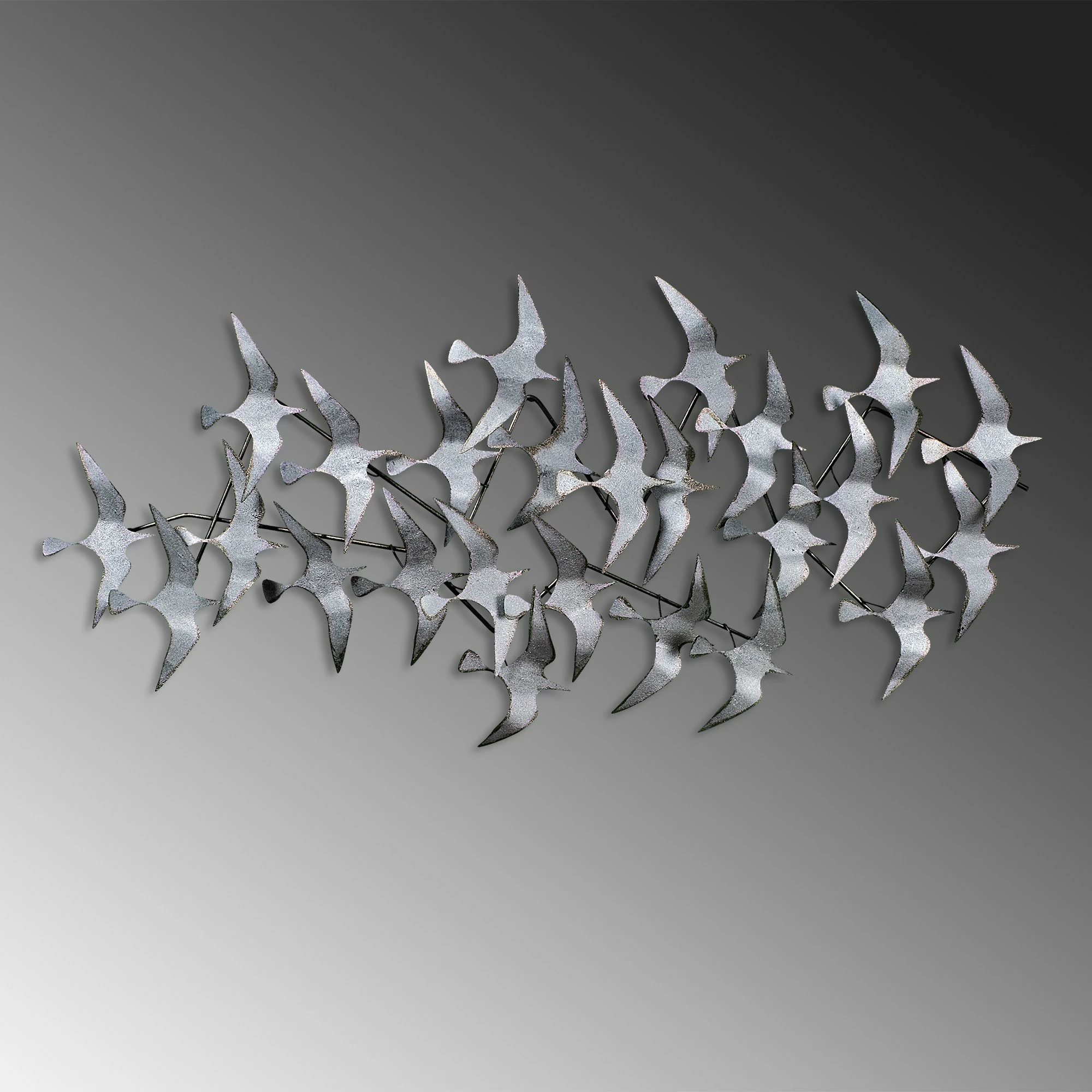 Aksesor dekorativ muri prej metali Wallity, Martılar 3, shumëngjyrësh, 59x124cm