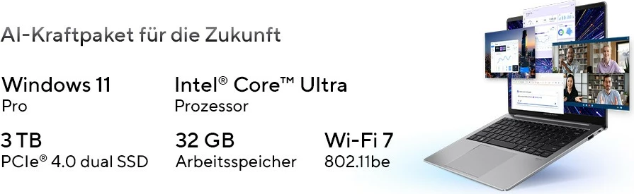 Laptop ASUS ExpertBook P5405CSA-NZ0101, Intel Core Ultra 5, 16 GB RAM, 512 GB, Misty Grey