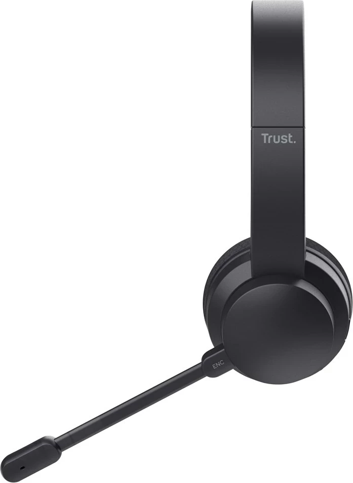 Kufje Trust Ayda, me kabllo dhe pa kabllo, Bluetooth, USB Type-C, të zeza