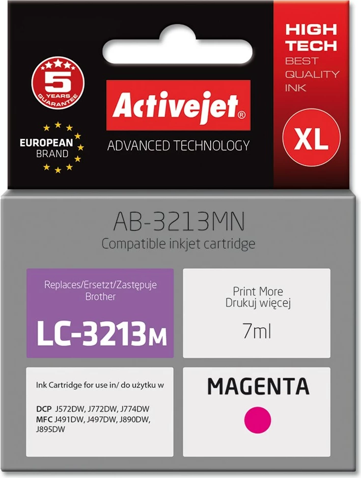 Ngjyrë zëvendësuese Activejet AB-3213MN për printer Brother LC3213M, 7ml, vjollcë