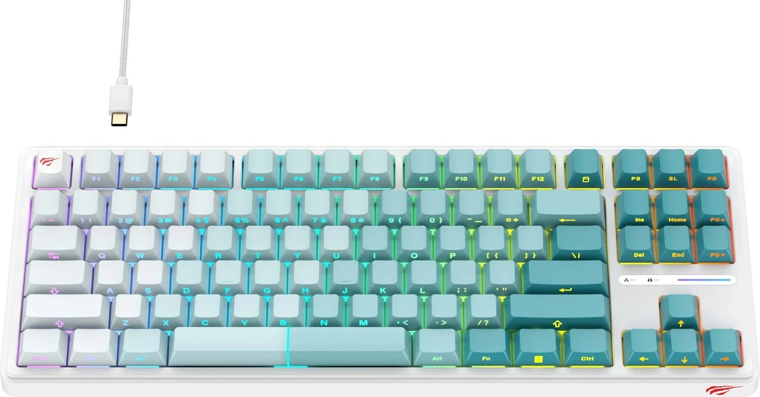 Tastierë Havit KB901L -  USB, e bardhë/gjelbër
