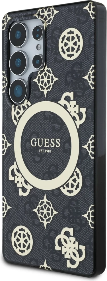 Mbështjellës Guess për Samsung Galaxy S25 Ultra, MagSafe, Peony Pattern, i zi